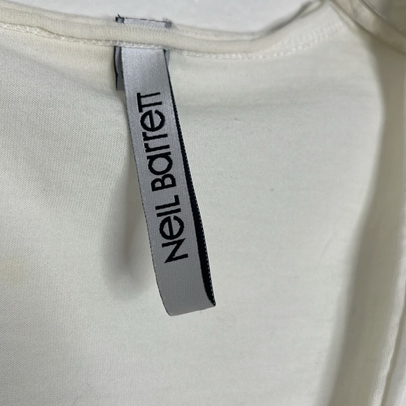 Neil Barrett Skull White Embroidered V Neck T Shirt Size Medium - Picture 4 of 7